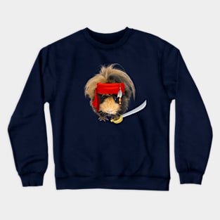 Very cute pirate guinea pig with sword Crewneck Sweatshirt